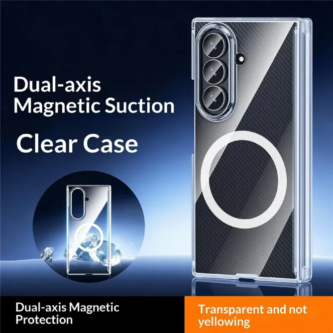 Coque Samsung Galaxy Z TriFold magnétique transparente double charnièr