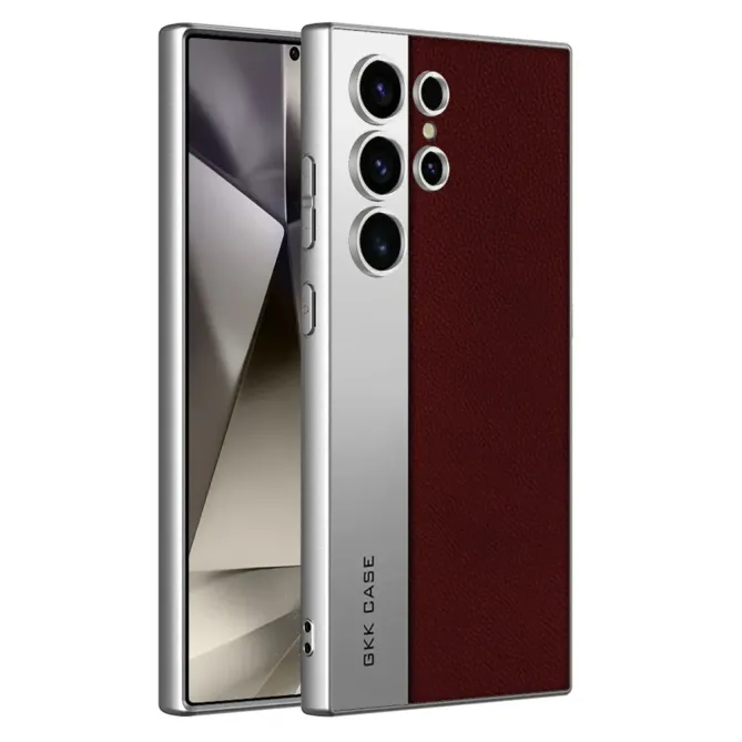 Coque Samsung Galaxy S24 Ultra cuir métal brossé mate