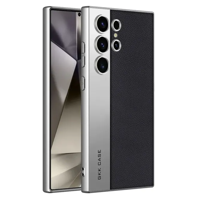 Coque Samsung Galaxy S24 Ultra cuir métal brossé mate