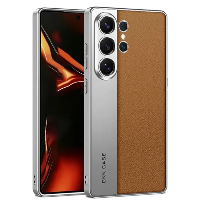 Coque Samsung Galaxy S26 Ultra cuir métal brossé mate