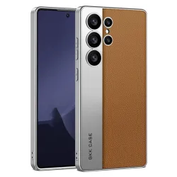 Coque Samsung Galaxy S25 Ultra cuir métal brossé mate