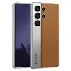 Coque Samsung Galaxy S25 Ultra cuir métal brossé mate