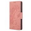 Housse Samsung Galaxy A57 cuir fleur papillon avec dragonne