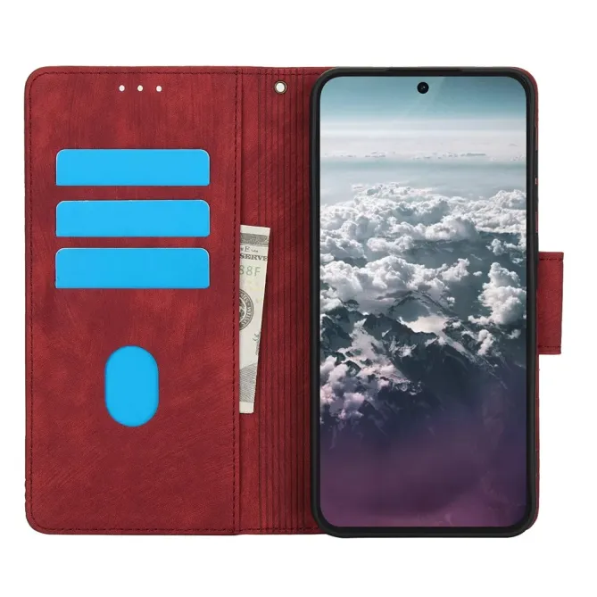 Housse Samsung Galaxy A57 cuir fleur papillon avec dragonne