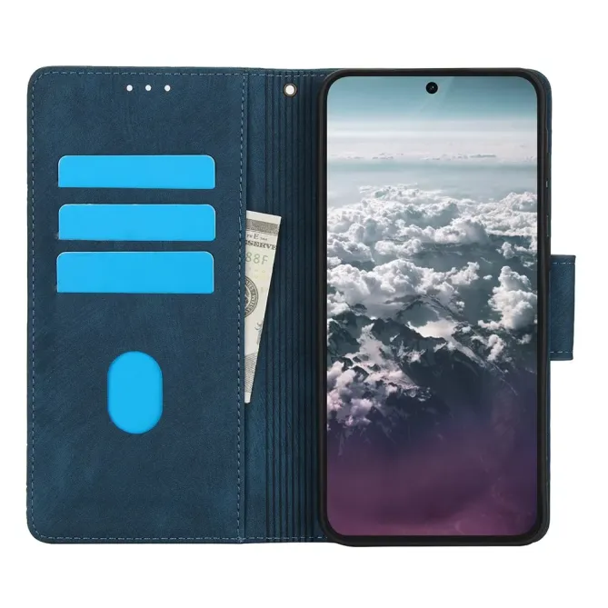 Housse Samsung Galaxy A57 cuir fleur papillon avec dragonne