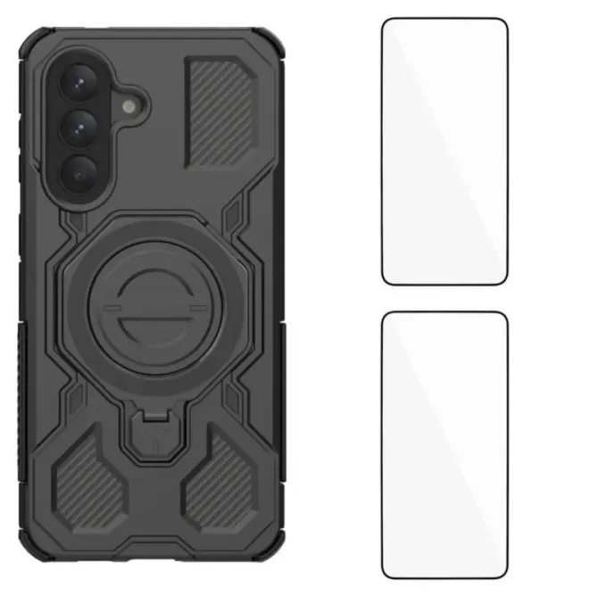 Coque Samsung Galaxy A57 avec support + 2 films écran KJ Series