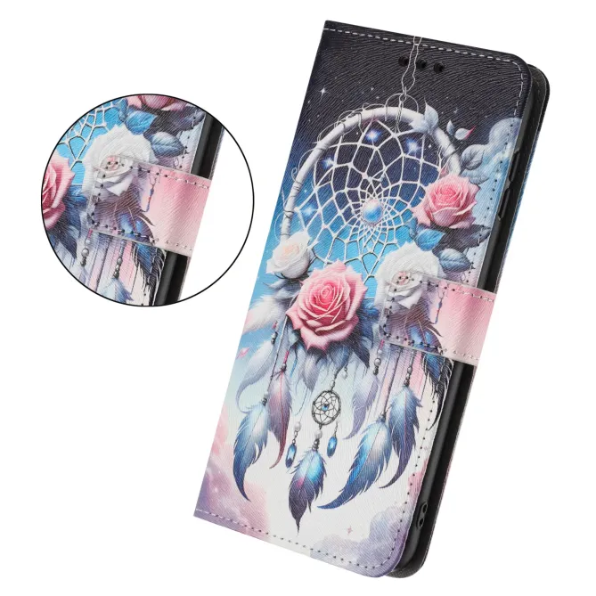 Housse Moto G57 Power / Moto G57, attrape-rêves et roses