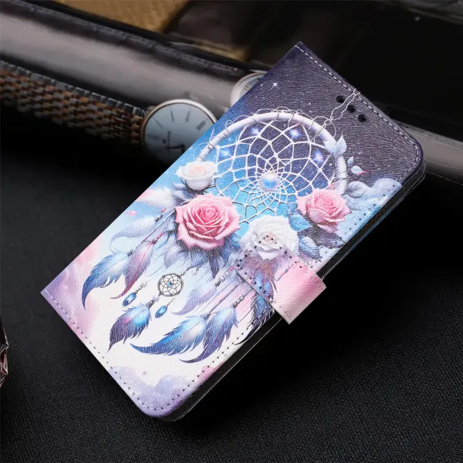 Housse Moto G57 Power / Moto G57, attrape-rêves et roses