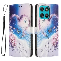 Housse Moto G57 Power / Moto G57, illustration cœur et papillons