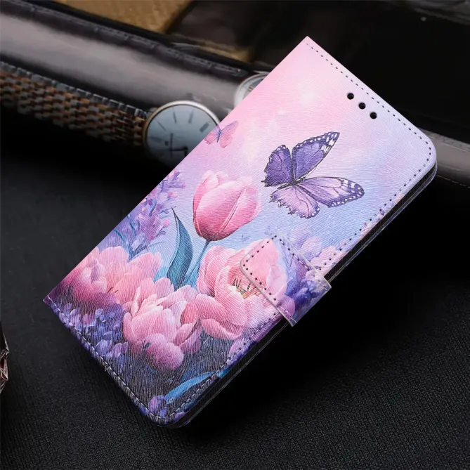 Housse Moto G57 Power / Moto G57, design papillon et fleurs
