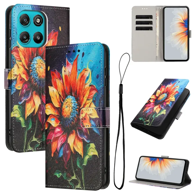 Housse Moto G57 Power / Moto G57, impression tournesol artistique