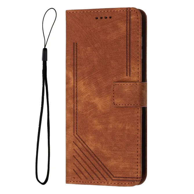 Housse Moto G57 Power / G57 cuir lignes gravées | CARROL