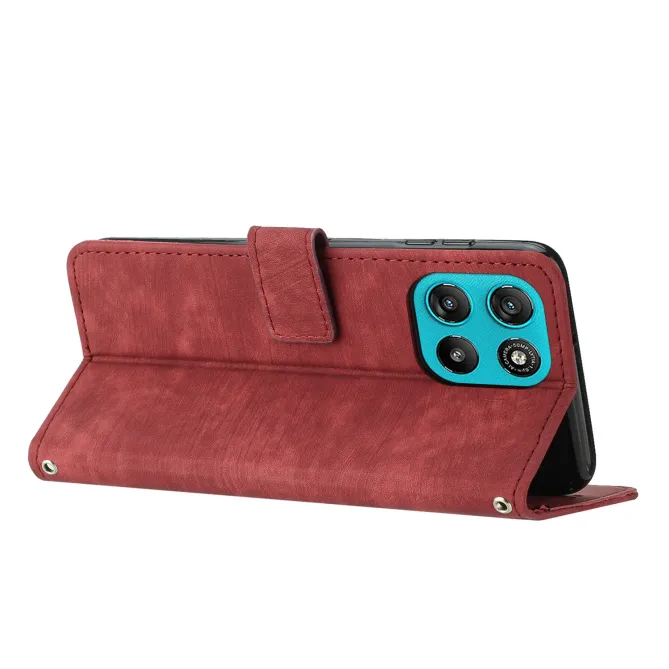 Housse Moto G57 Power / G57 cuir lignes gravées | CARROL