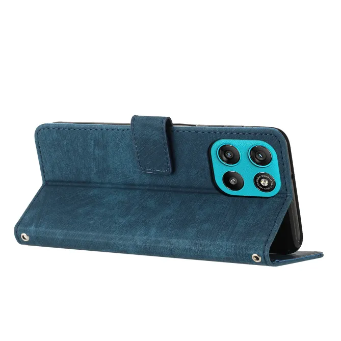 Housse Moto G57 Power / G57 cuir lignes gravées | CARROL