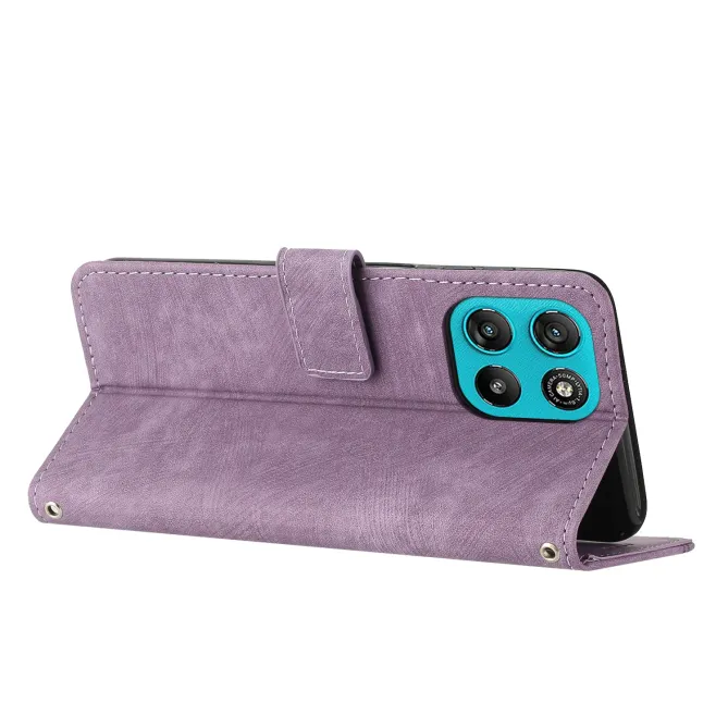 Housse Moto G57 Power / G57 cuir lignes gravées | CARROL