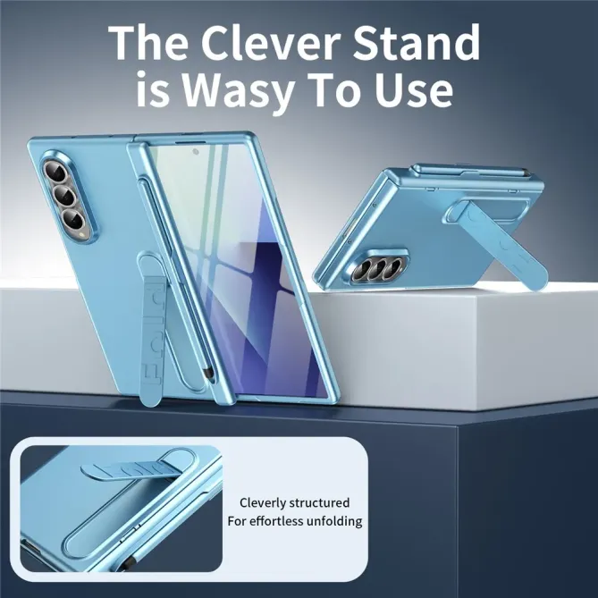 Coque Samsung Galaxy Z Fold 3 support + film verre + stylet + slot
