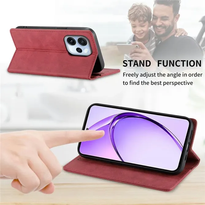 Housse Oppo Reno15 FS 5G / 15 F 5G portefeuille anti-RFID cuir vintage