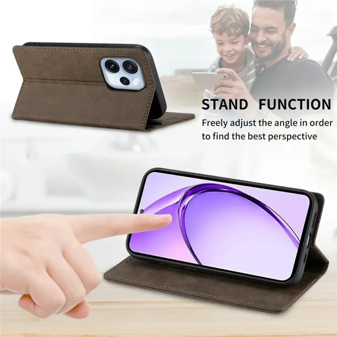 Housse Oppo Reno15 FS 5G / 15 F 5G portefeuille anti-RFID cuir vintage