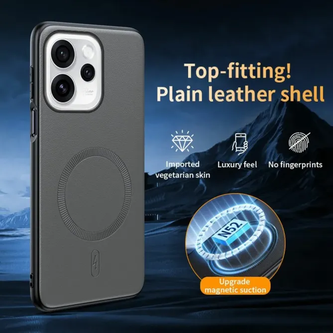 Coque Oppo Reno 15 cuir magnétique