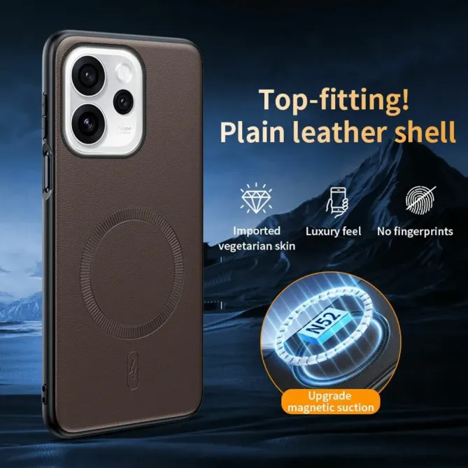 Coque Oppo Reno 15 cuir magnétique