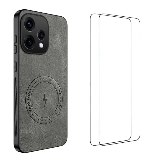Coque Oppo Reno 15 MagSafe Nappa avec 2 verre trempé