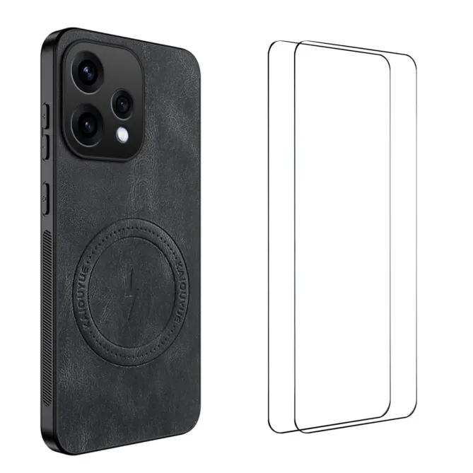 Coque Oppo Reno 15 MagSafe Nappa avec 2 verre trempé