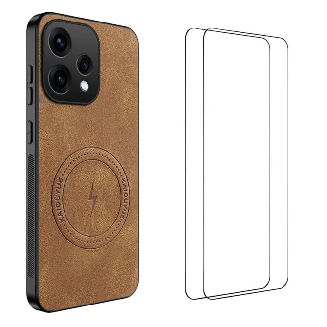 Coque Oppo Reno 15 MagSafe Nappa avec 2 verre trempé