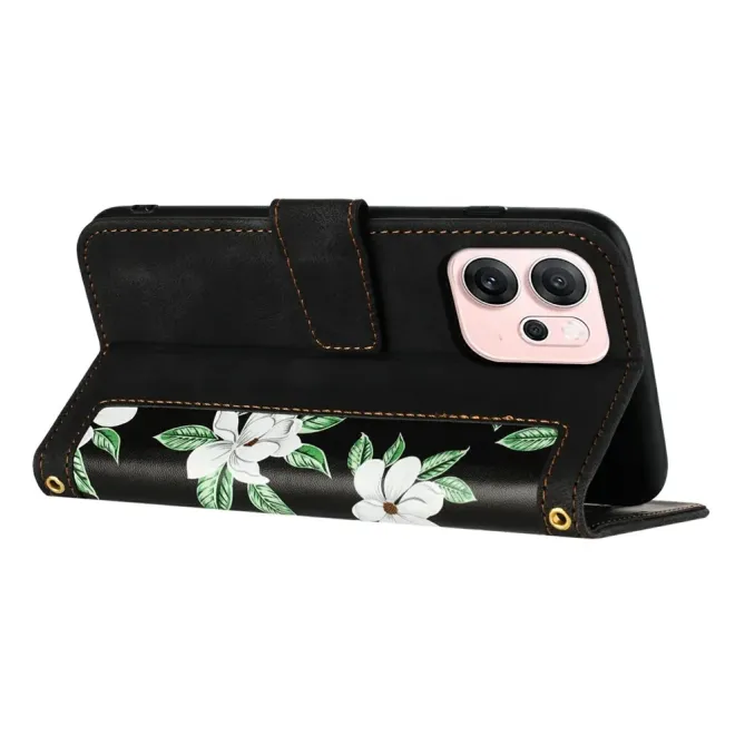 Housse Oppo Reno 15 Magnolias avec Dragonne