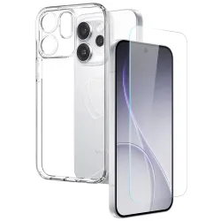 Coque transparente Oppo Reno 15 Pro avec protection d'écran en verre t