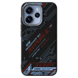 Coque Oppo Reno15 Pro 5G Design Circuit Bleu et Rouge