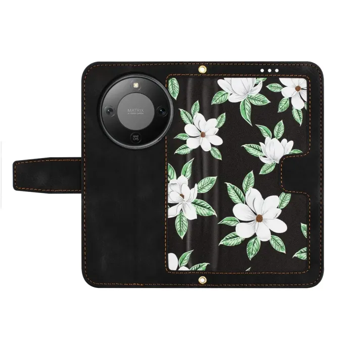 Housse Honor Magic 8 Lite / X9d 5G Magnolias avec Dragonne
