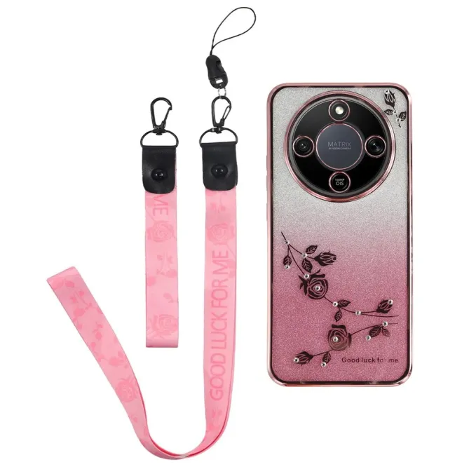 Coque Honor Magic 8 Lite / X9d 5G Glamour Glitz avec Sangle