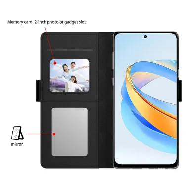Housse Honor Magic 8 Lite / X9d 5G premium porte cartes avec miroir