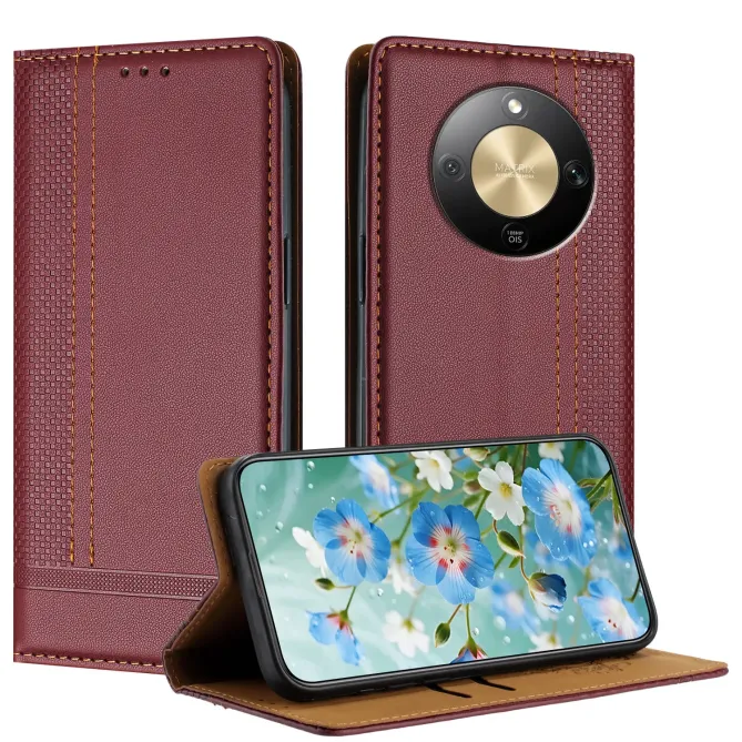 Housse Honor Magic 8 Lite / X9d 5G Lignes Structurées avec Porte-Carte