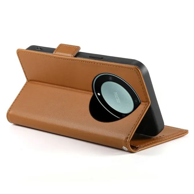 Housse Honor Magic 8 Lite Sienna portefeuille support