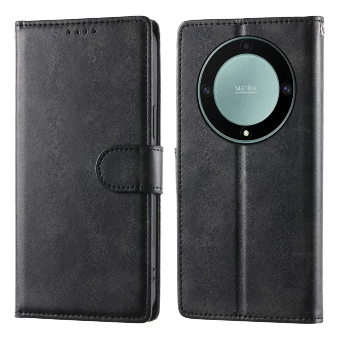 Housse Honor Magic 8 Lite portefeuille cuir avec dragonne