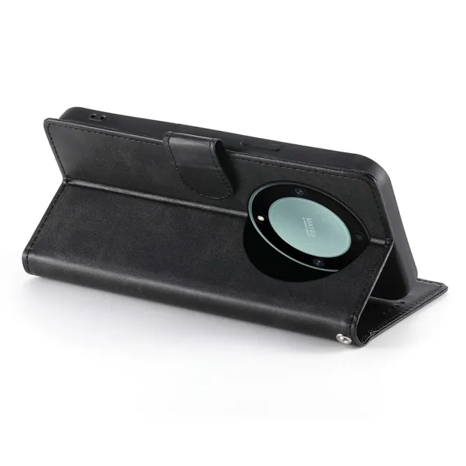 Housse Honor Magic 8 Lite portefeuille cuir avec dragonne