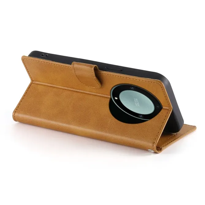Housse Honor Magic 8 Lite portefeuille cuir avec dragonne
