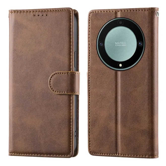 Housse Honor Magic 8 Lite portefeuille cuir avec dragonne