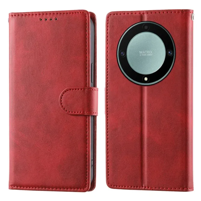 Housse Honor Magic 8 Lite portefeuille cuir avec dragonne