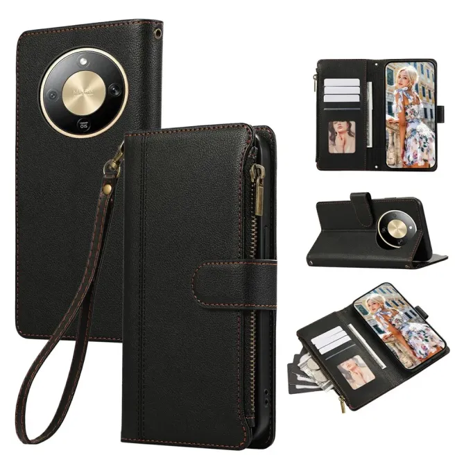 Housse Honor Magic 8 Lite / X9d 5G Portefeuille Zippé | MATHILDE