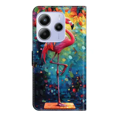 Housse Xiaomi Redmi Note 14 4G avec Motif Artistique Flamant Rose