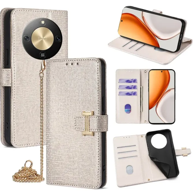 Housse Honor Magic 8 Lite / X9d 5G Portefeuille à Chaîne | Effet Sequi