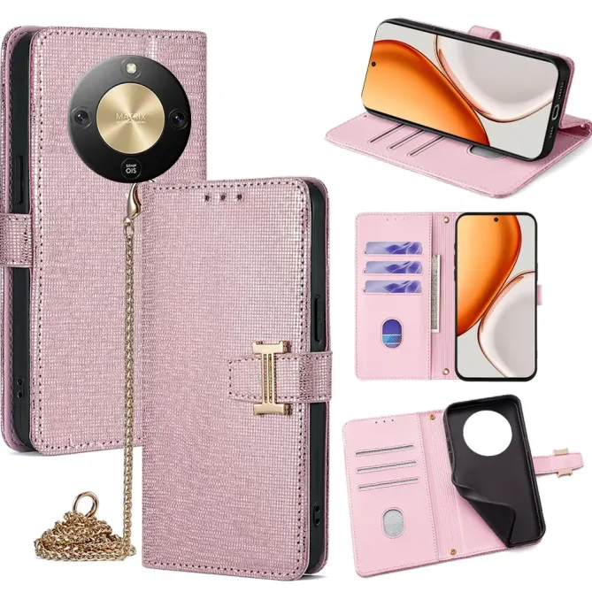 Housse Honor Magic 8 Lite / X9d 5G Portefeuille à Chaîne | Effet Sequi