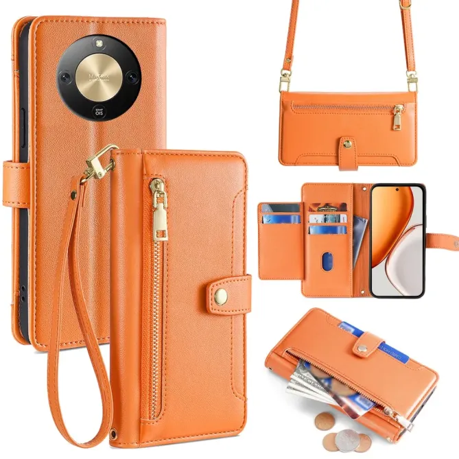 Housse Honor Magic 8 Lite / X9d 5G Portefeuille avec Lanière
