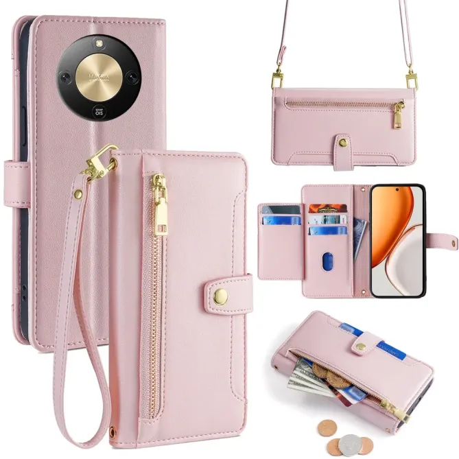 Housse Honor Magic 8 Lite / X9d 5G Portefeuille avec Lanière