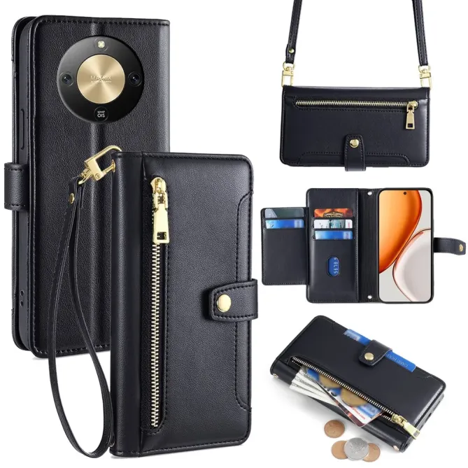 Housse Honor Magic 8 Lite / X9d 5G Portefeuille avec Lanière