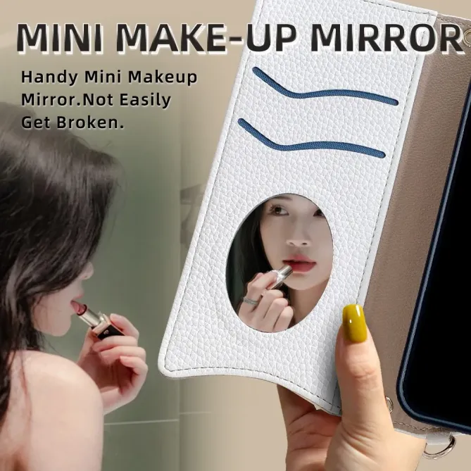 Housse Honor Magic 8 Lite / X9d 5G avec Miroir et Bandoulière Chaîne Z