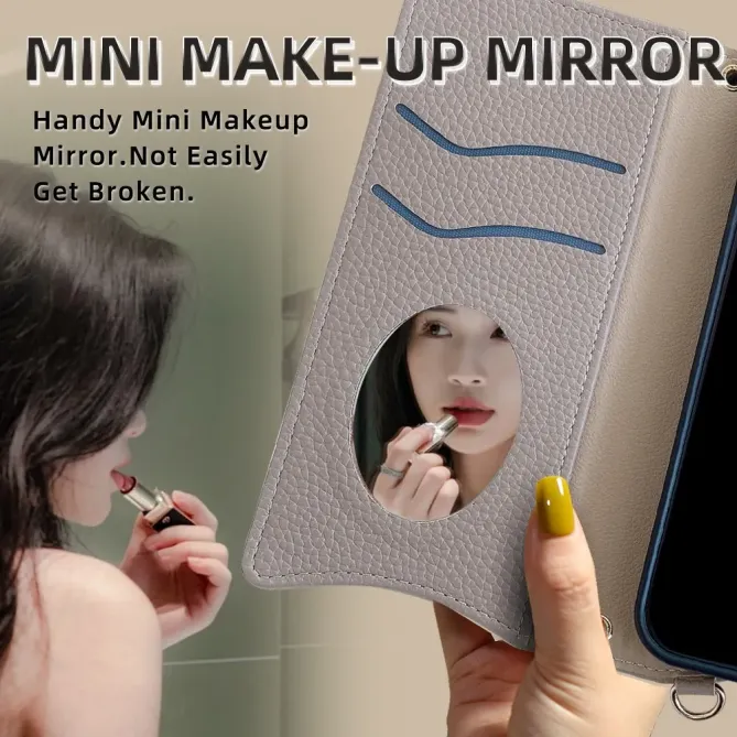 Housse Honor Magic 8 Lite / X9d 5G avec Miroir et Bandoulière Chaîne Z