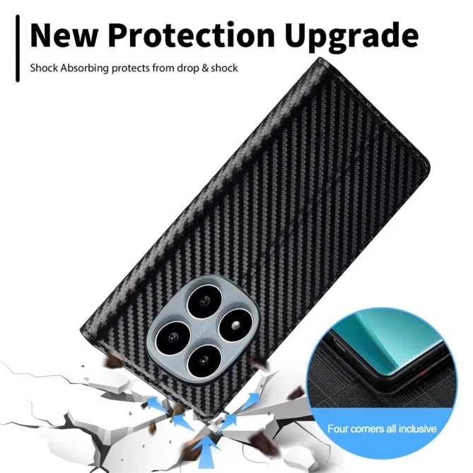 Flip cover Xiaomi Poco M8 5G / Redmi Note 15 5G / 15 4G fibre de carbo
